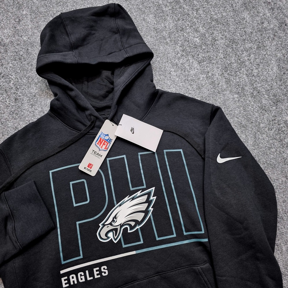 Nike Philadelphia Eagles City Code Club Fleece Hoodie Men's Small Black Pullover
